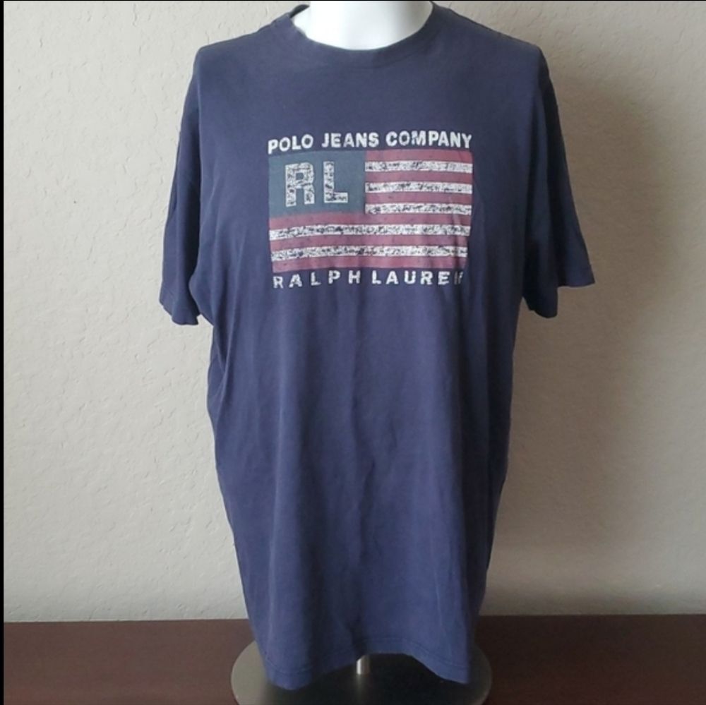 Vintage Polo Jeans Co. Ralph Lauren American Flag Graphic Tee